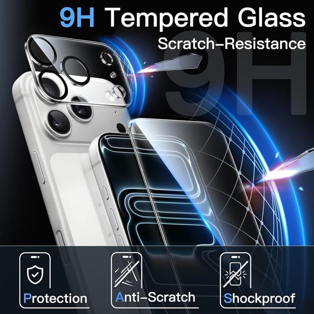 Detalle de JETech Screen Protector 2-Pack for iPhone 17 Pro Max