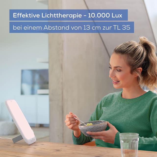 Detalle de Beurer TL 35 Tageslichtlampe (10.000 Lux) mit SunLike LED, 3 Farbtemperaturen und Dimmer