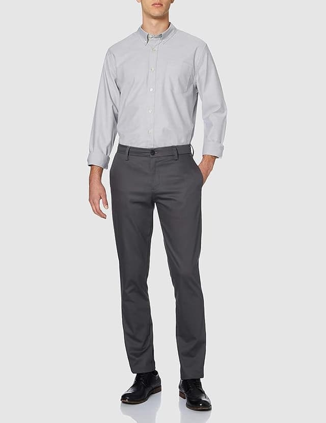 Detalle de Dockers Signature Slim Fit Chino Pants para Hombre, Gris, 38W/32L