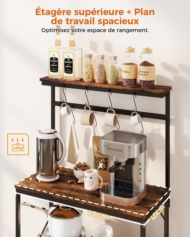 Thumbnail 4 de COMHOMA 80×40×126 cm Étagère de cuisine