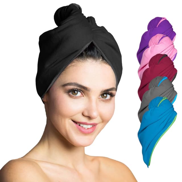 Detalle de Fit-Flip Haarturban Mikrofaser 2er Set