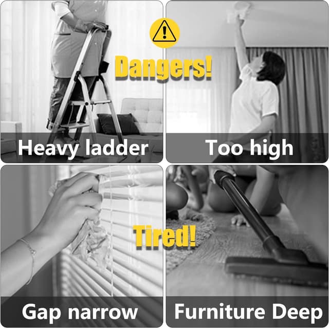 Detalle 2 de Feather duster 5PCS kit with 30–100 inch telescopic extension pole and interchangeable cleaning heads