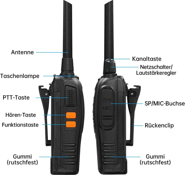 Thumbnail 4 de Professionelle Walkie-Talkies 3er Set mit 16 Kanälen 📡