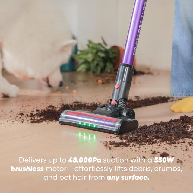Detalle de UNINELL HOME UV2 cordless vacuum 48KPa