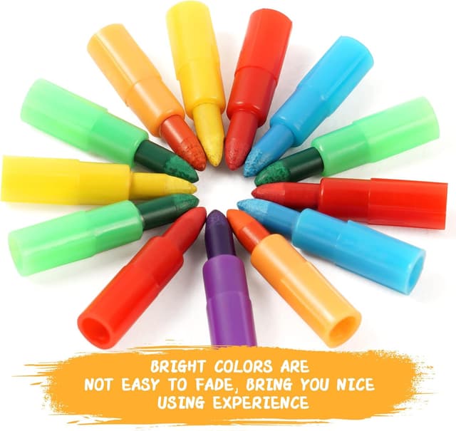 Detalle 2 de Vicloon 20 pastelli a cera impilabili, colorati (11 colori) per scuola creativa e regali