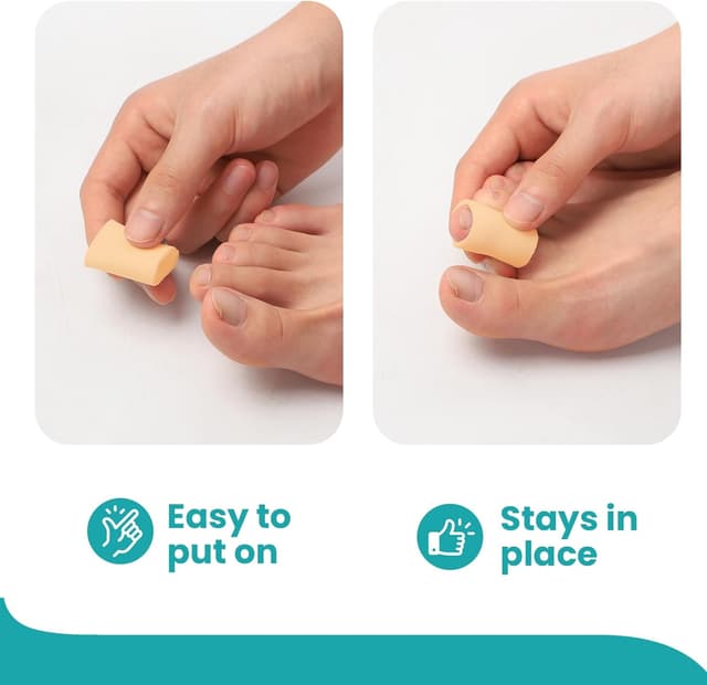 Thumbnail 6 de Promifun Silicone Toe Protectors (12-pack) – Soft Gel Toe Sleeves & Toe Separators for Hammer Toes, Corns and Blisters (Beige)