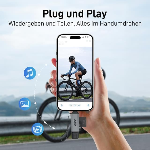 Detalle 2 de Acer SD Kartenleser USB‑C Dual 3.0 für SD/MicroSD