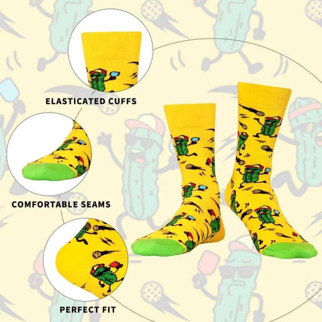 Detalle de WeciBor 4 Paar Herren Baumwollsocken mit bunten Spielball-Motiven (41–46)