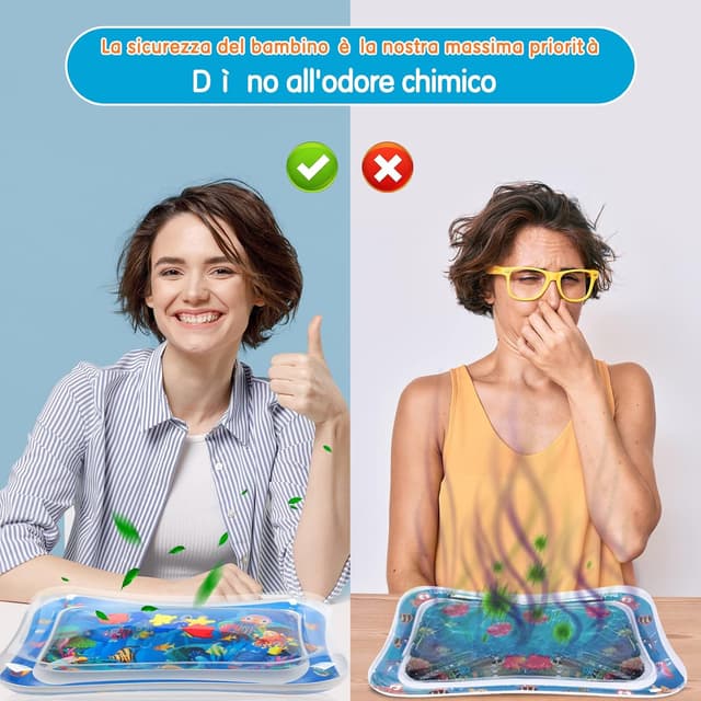 Detalle 2 de Infinno tappetino gonfiabile per pancia con animali marini luminosi (3–24 mesi), portatile