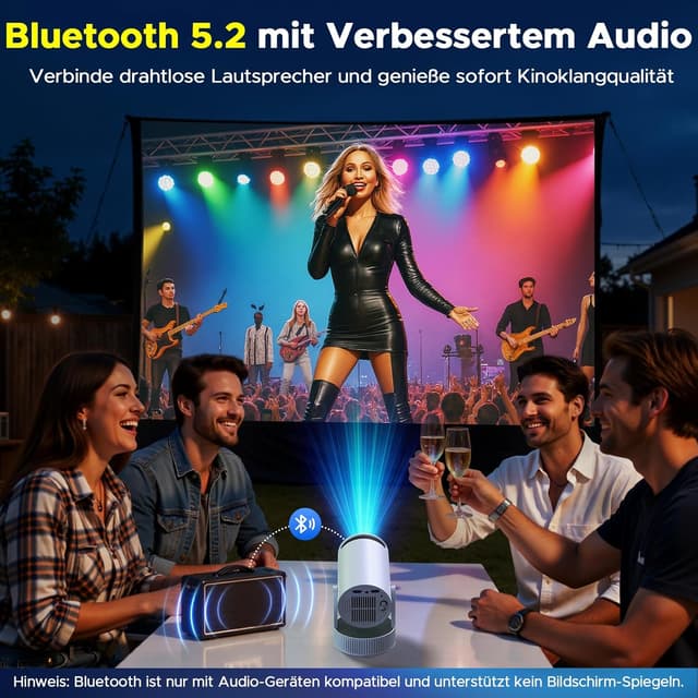 Detalle 2 de Smart Mini Beamer 1080P HD 4K Akku-Projektor