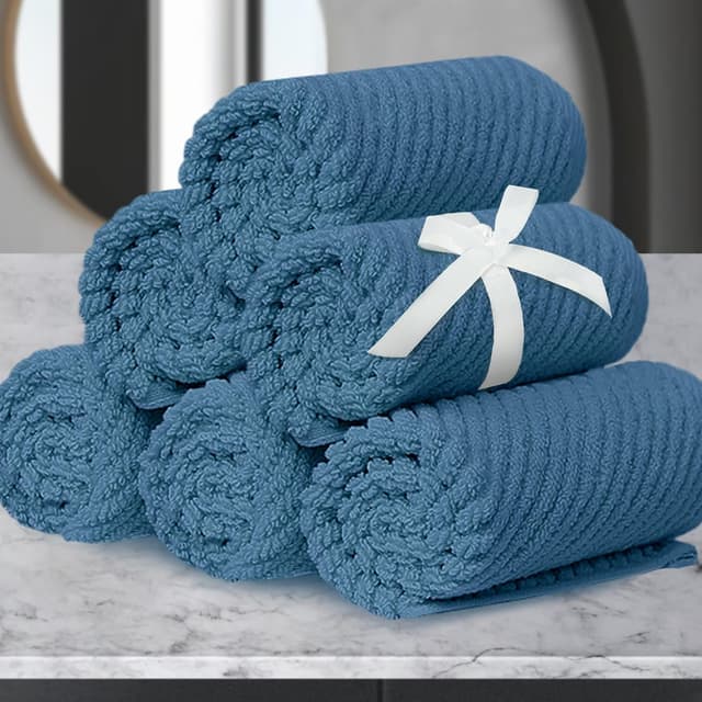 Detalle de Blue Washcloths 6 Pack 13"x13"