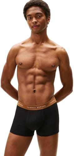 Detalle de Tommy Hilfiger Men's 3P WB Trunk UM0UM02763 (Adaptive): bañador tipo trunk amarillo para hombre, talla M