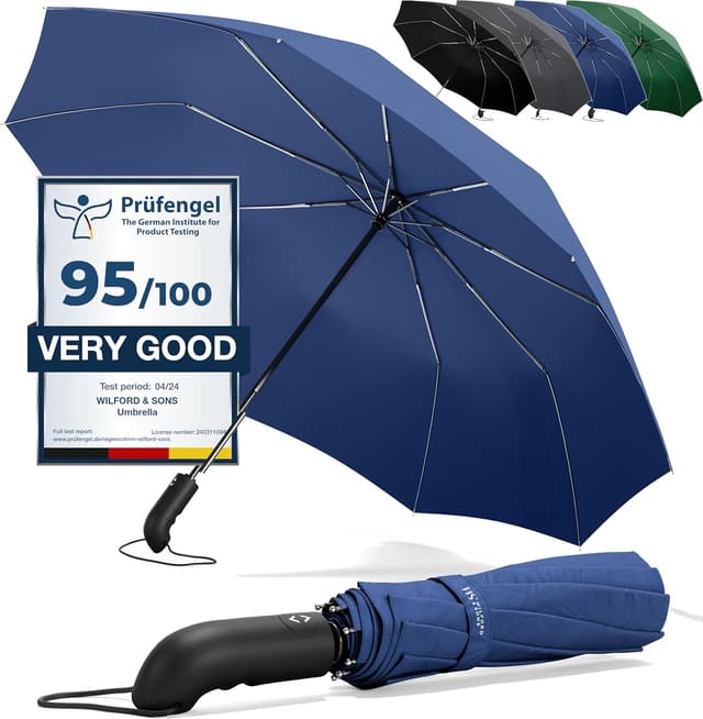 Detalle de Windproof Compact Umbrella with Auto Open/Close, Double Canopy and Teflon Coating (Pocket-size, 432g)