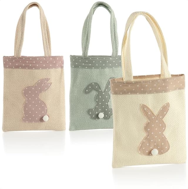Detalle de com-four® 3X Bolsas de Regalo de Pascua 🐰 con Motivos Festivos