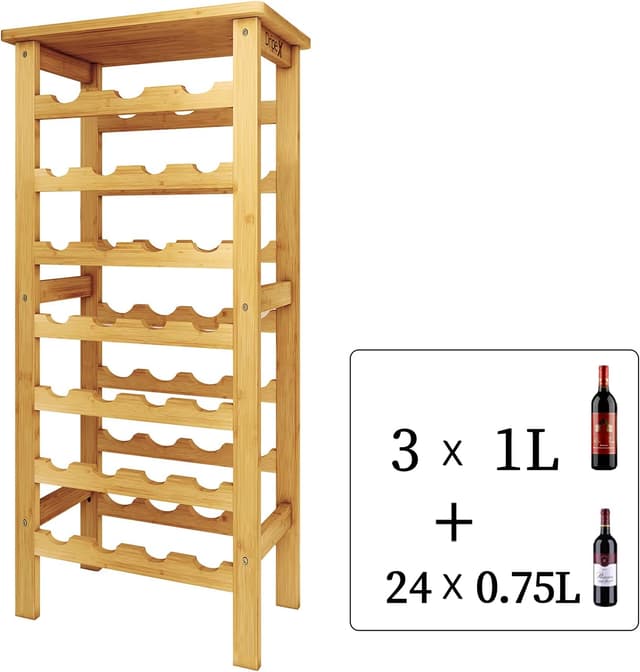 Detalle 2 de Dripex casier à vin bambou 47x29x102 cm