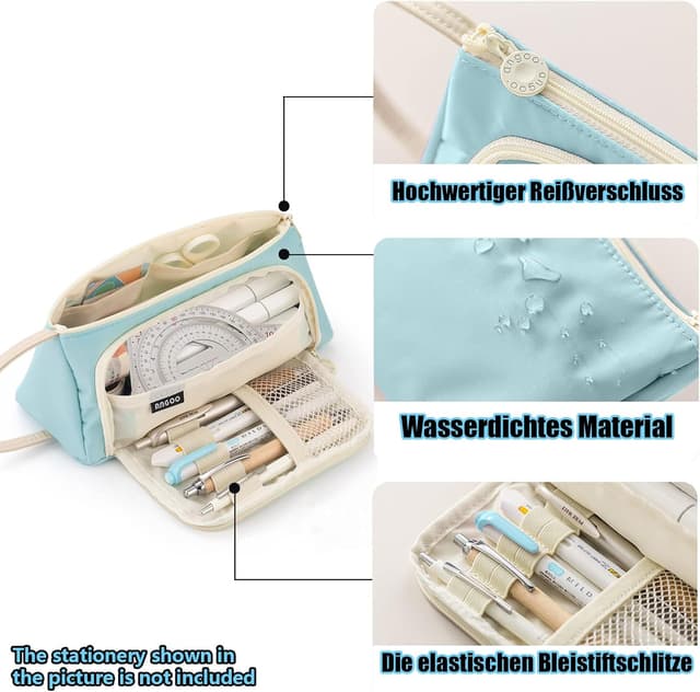 Detalle 2 de ONCCI Federmäppchen für Mädchen – Mäppchen mit großer Kapazität für Schule & Büro (für bis zu 60 Stifte)