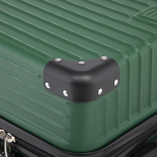 Detalle de YONSLY Premium Reisekoffer mit TSA-Schloss, YKK-Reißverschluss und 4 Rollen (Trolley) – Dunkelgrün, Größe L