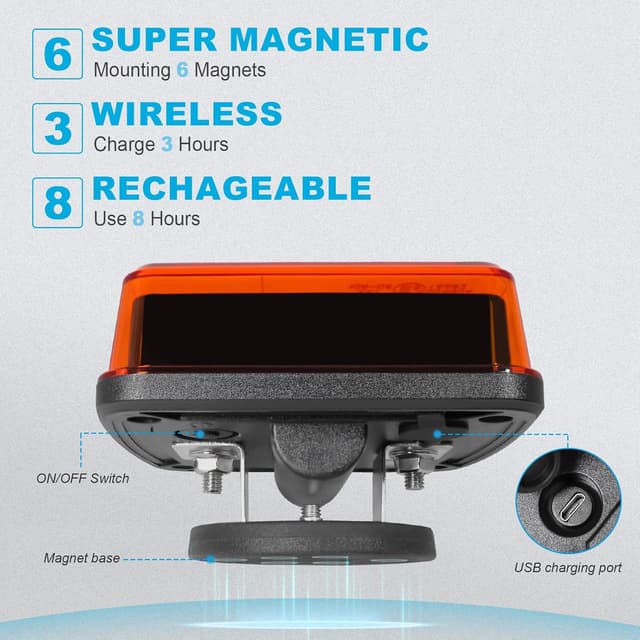 Thumbnail 4 de Agrieyes Rechargeable Strobe Lights 2-Pack 🚨