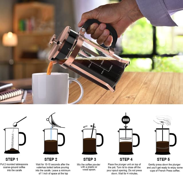 Thumbnail 5 de QUQIYSO 21 ounce French Press Coffee Maker