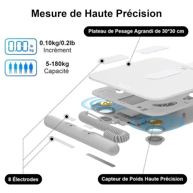 Detalle 2 de Balance connectée à impédancemètre 18 indicateurs