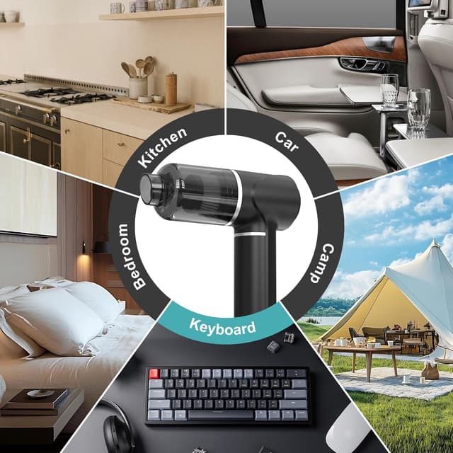 Thumbnail 6 de Piarhlie Akku-Handstaubsauger kabellos (30 kPa) – Mini-Autostaubsauger mit bürstenlosem Motor