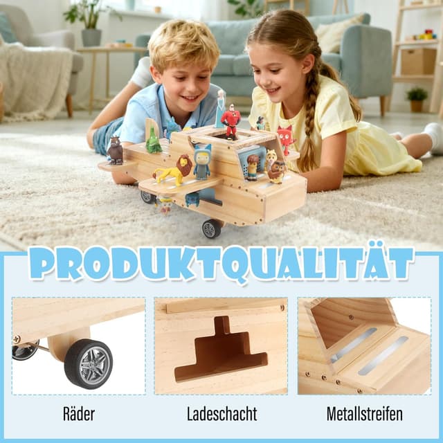 Detalle de Magnetisches Holzregal für Toniebox 2/1 & Tonies – Regal kompatibel (Wooden Flugzeug)