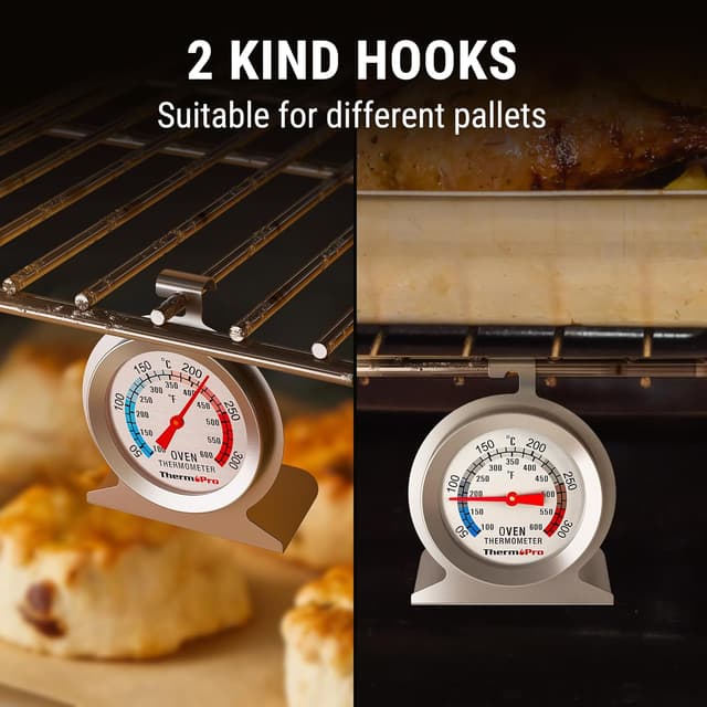 Detalle de ThermoPro oven thermometer with stainless steel dial and tempered glass (inside oven temperature gauge)