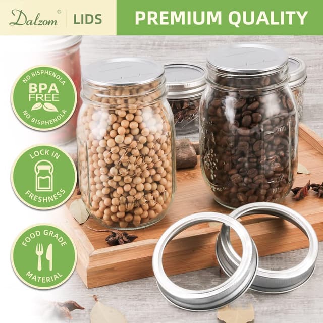 Detalle 2 de Dalzom 48Pcs canning lids with rings