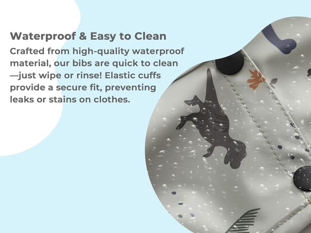 Detalle 2 de Waterproof Coverall Feeding Bib for Baby Weaning (Cubble) – Adjustable, Long-Sleeve Protection