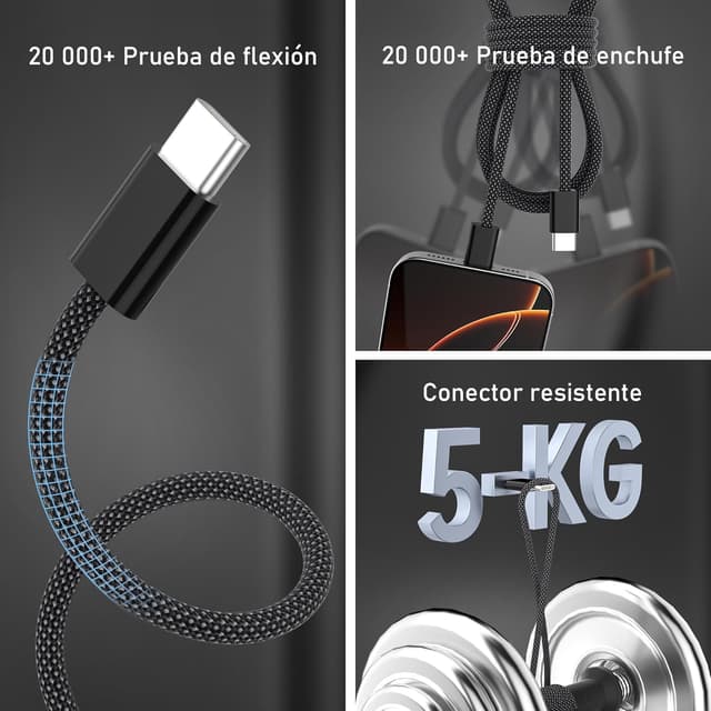 Thumbnail 5 de Anysea Cable USB C a USB C 60W 4Pack