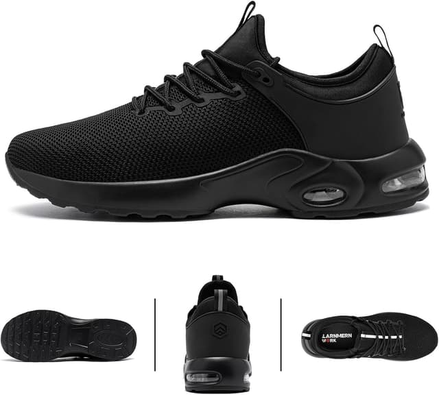 Detalle 2 de LARNMERN Arbeitsschuhe Herren Sicherheitsschuhe wasserdicht als Slip-on mit Stahlkappe