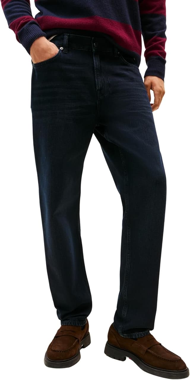 Detalle de Tommy Hilfiger men’s Tapered Harlem jeans (MW0MW40357) – stretch 5-pocket denim