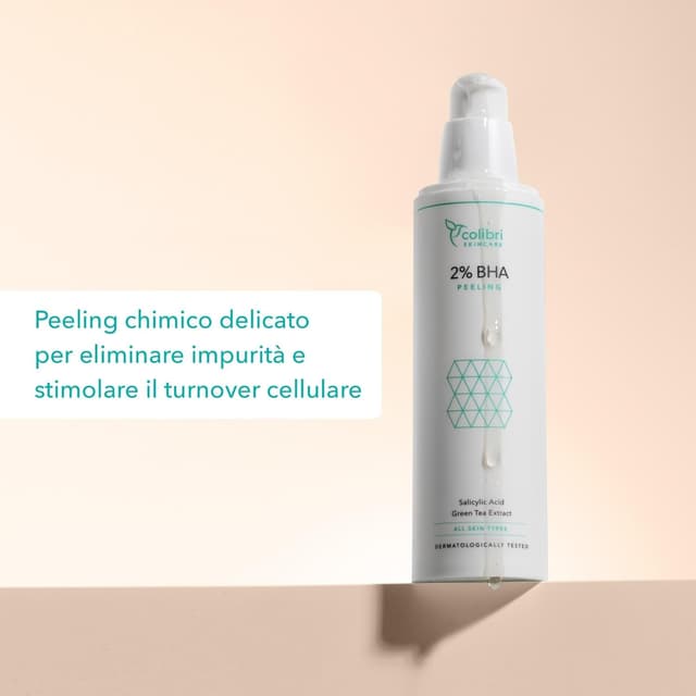 Detalle 2 de colibri skincare 2% BHA Peeling viso chimico al 2% di acido salicilico (100 ml)