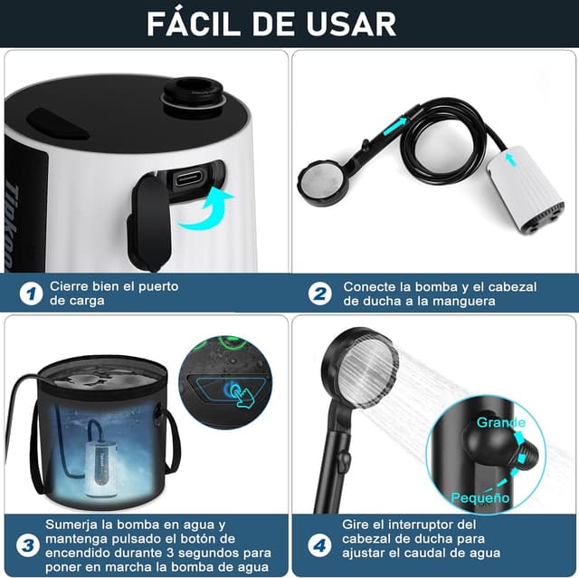 Thumbnail 5 de Tipkook Ducha Camping Portátil 10000mAh