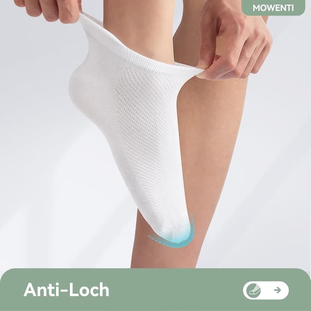 Detalle de Mowenti 10 Paar Sneaker Socken für Herren & Damen – atmungsaktive Sportsocken im Unisex-Set