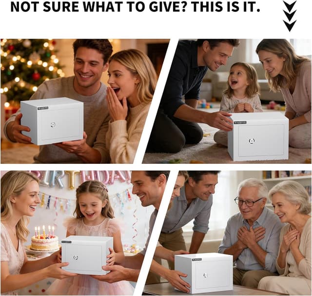 Thumbnail 6 de WASJOYE Mini Cassaforte a muro 17 x 23 x 17 cm da 6,6 L con serratura a chiave