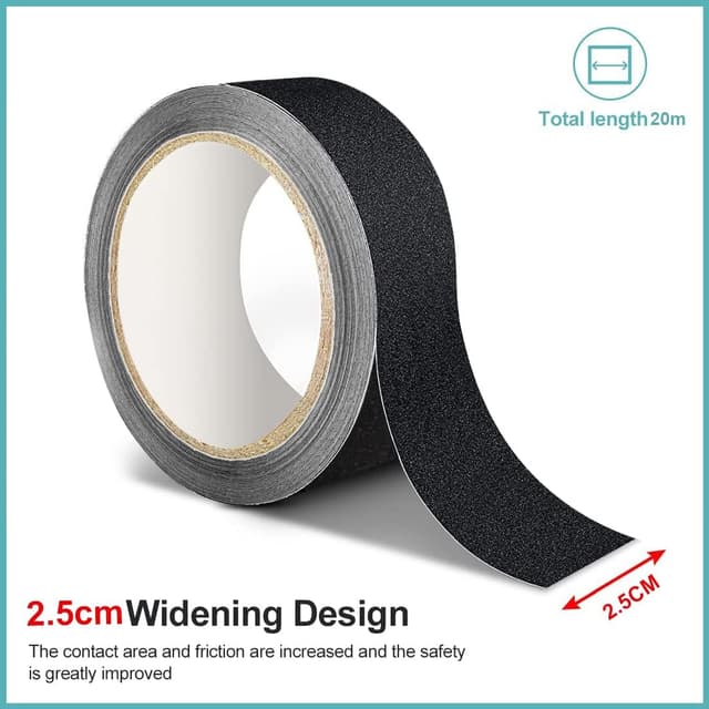 Detalle 2 de XFXIA Cinta Antideslizante 2,5 cm x 20 m cinta de seguridad alta tracción