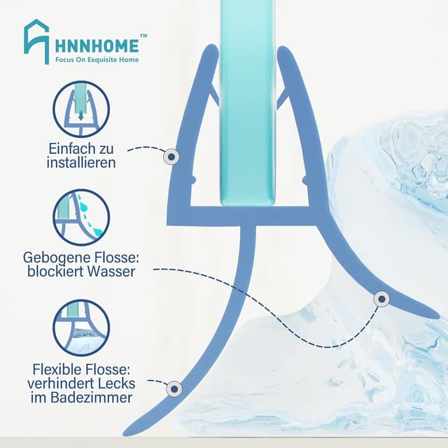 Detalle de HNNHOME MNNHOME Duschwand Türdichtung für Glas 4–6 mm, Länge 870 mm, Lücke bis 20 mm