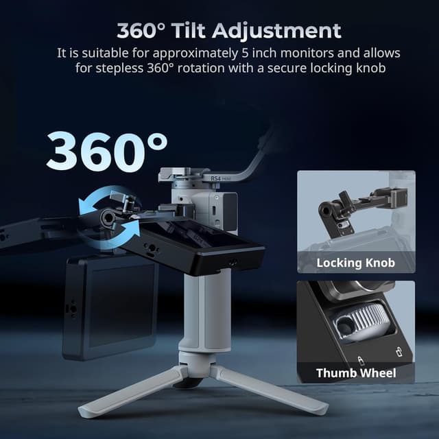 Detalle de SMALLRIG 5337 verstellbare Kamera-Monitorhalterung für DJI RS-Serie mit NATO-Schnellverschluss