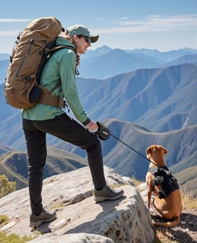 Thumbnail 8 de Pecute correa extensible para perro de 8 metros (15-50 kg), con cuerda antimordida de 46 cm y sistema 360° anti-enredos