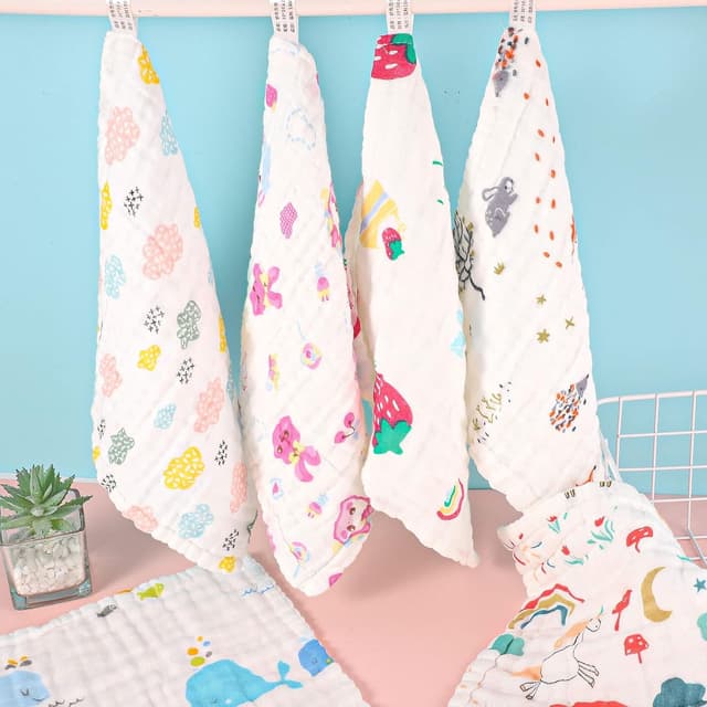 Detalle 2 de Lanjue Muslin Baby Washcloths 12x12 inch