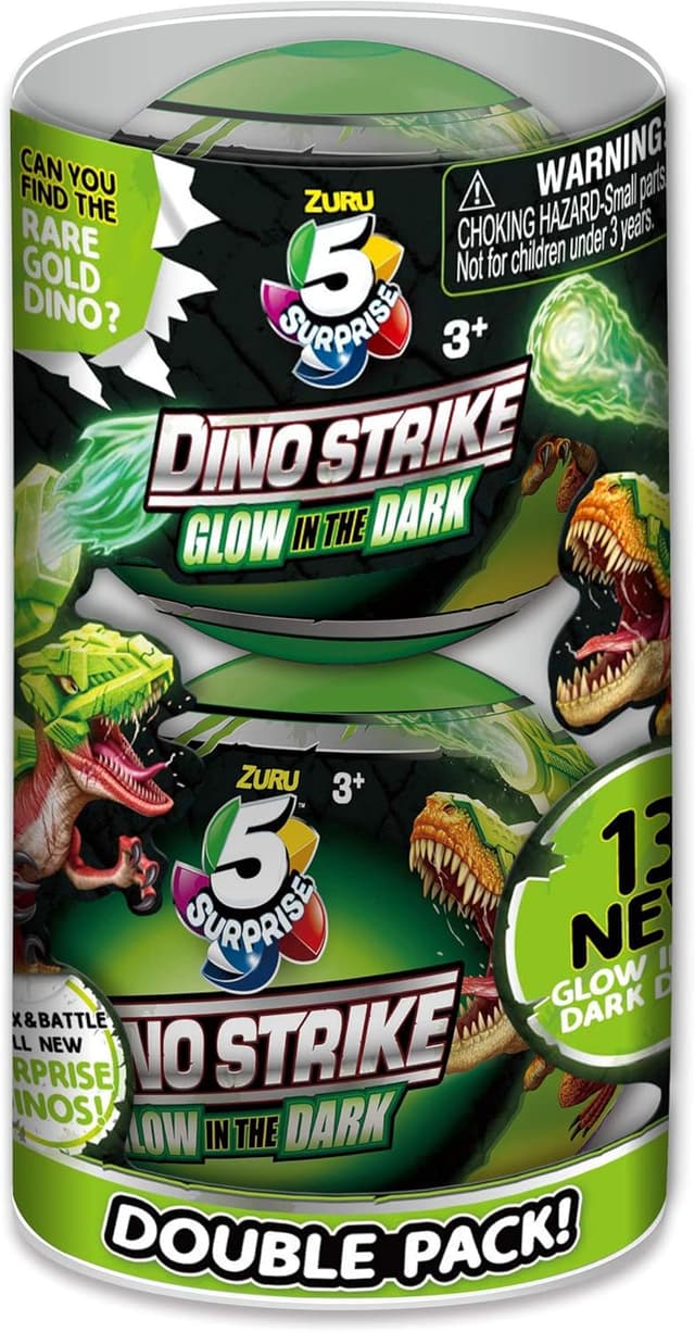 Detalle de 5 Surprise Dino Strike Glow-in-the-Dark Dinoüberraschungskapseln im 2er-Pack (ZURU)