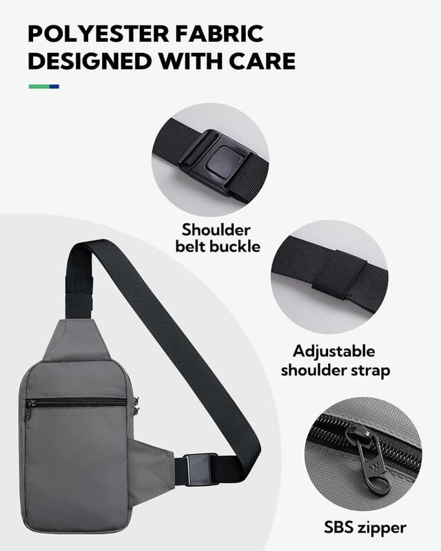 Detalle de Waterfly Crossbody Chest Sling Bag (Small) – Lightweight 25 x 15 x 5 cm shoulder bag for work, travel and everyday carry