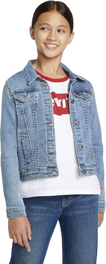 Detalle de Levi's Stretch Trucker Jacket Niñas Azul 💙, 5 años
