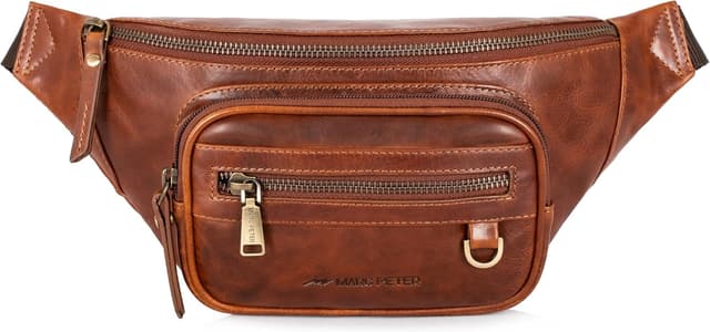 Detalle de Marc Peter® Varadero Bauchtasche Herren Leder – Gürteltasche mit Wechselgurt als Crossbody