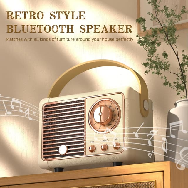 Thumbnail 6 de Tragbarer Bluetooth-Lautsprecher Musikbox im Retro-Design mit U-Disc/TF-Karte/AUX
