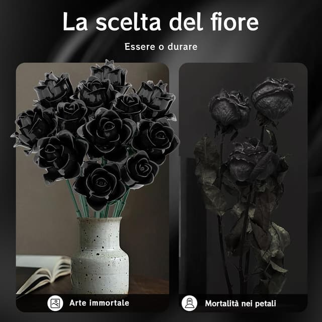 Thumbnail 4 de Mavo brix Set bouquet di rose nere 585 pezzi 🌹