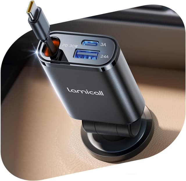 Detalle de Lamicall 57W 3-in-1 car charger adapter