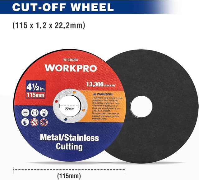 Thumbnail 5 de WORKPRO 115 mm Metal Cutting Discs 20-pack