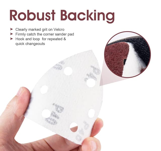 Detalle de SATC Multi Tool Triangle Sanding Pads (120 pcs) 93mm for Detail Mouse Sanders